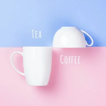 Geometric background with two cups. Stock Photos