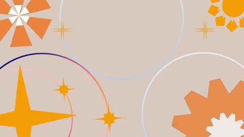 Geometric background with various rotating stars Stock Footage 279433681