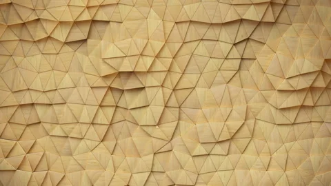 Geometric background of wooden triangular shapes loopable 3D render animation Stock Footage 329620751
