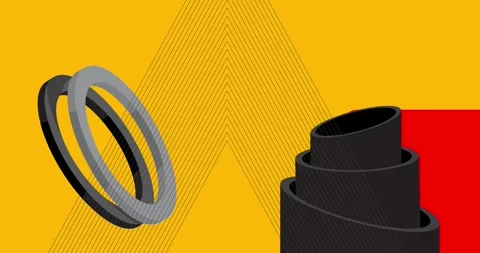 Geometric background on yellow animation Stock Footage 333083511