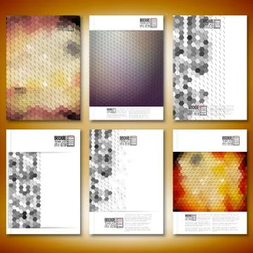 Geometric backgrounds, abstract hexagonal patterns. Brochure, flyer or report Illustrazione stock