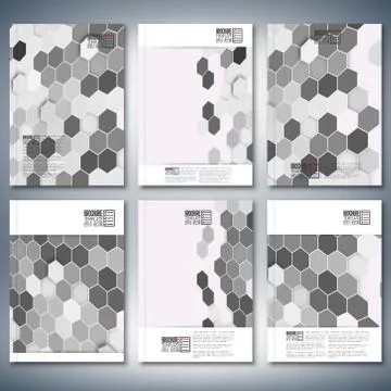 Geometric backgrounds, abstract hexagonal patterns. Brochure, flyer or report 스톡 일러스트