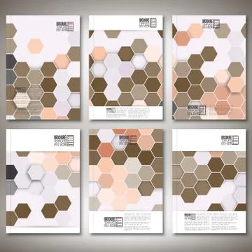 Geometric backgrounds, abstract hexagonal patterns. Brochure, flyer or report Illustrazione stock