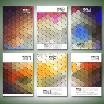 Geometric backgrounds, abstract hexagonal patterns. Brochure, flyer or report Illustrazione stock