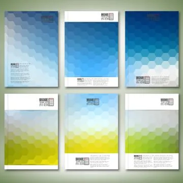 Geometric backgrounds, abstract hexagonal patterns. Brochure, flyer or report Stock Illustration