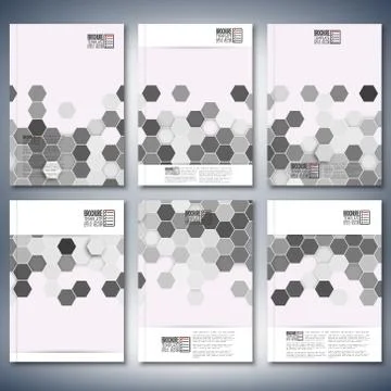 Geometric backgrounds, abstract hexagonal patterns. Brochure, flyer or report Stock Illustration