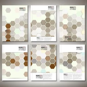 Geometric backgrounds, abstract hexagonal patterns. Brochure, flyer or report Illustrazione stock