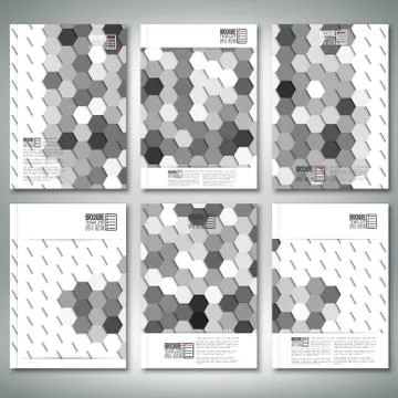 Geometric backgrounds, abstract hexagonal patterns. Brochure, flyer or report Illustrazione stock