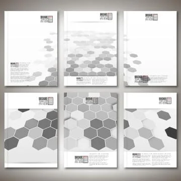 Geometric backgrounds, abstract hexagonal patterns. Brochure, flyer or report Illustrazione stock