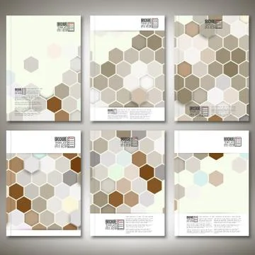 Geometric backgrounds, abstract hexagonal patterns. Brochure, flyer or report Illustrazione stock