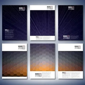Geometric backgrounds, abstract hexagonal patterns. Brochure, flyer or report Illustrazione stock