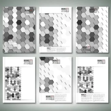 Geometric backgrounds, abstract hexagonal patterns. Brochure, flyer or report Stock Illustration