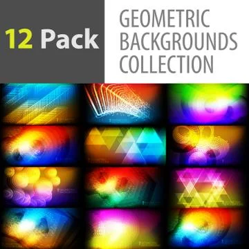 Geometric backgrounds collection Stock Illustration