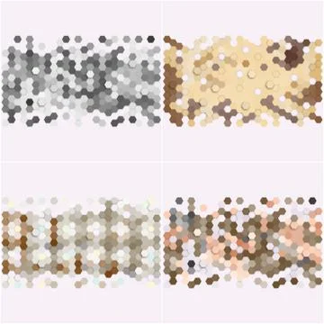 Geometric backgrounds set, abstract hexagonal patterns vector Illustrazione stock