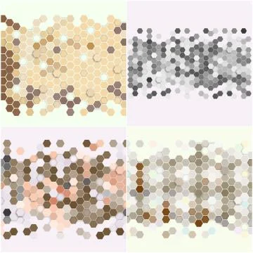 Geometric backgrounds set, abstract hexagonal patterns vector イラスト素材