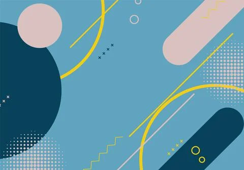 Geometric banner background with memphis elements. Stock Illustration