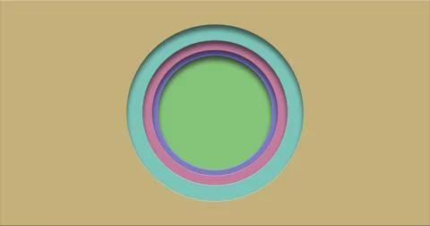 Geometric banner concept with 3d circle layers Stock Illustration
