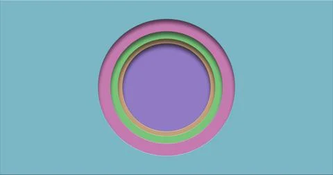 Geometric banner concept with 3d circle layers Stock Illustration