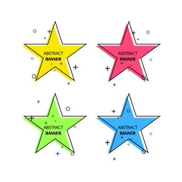 Geometric banners. Promo labels. Vector geometric shapes for advertising Illustrazione stock