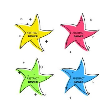 Geometric banners. Promo labels. Vector geometric shapes for advertising Stock Illustration