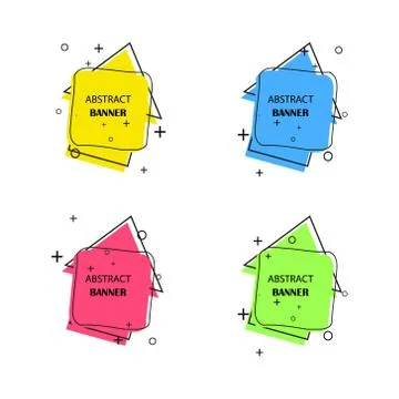 Geometric banners. Promo labels. Vector geometric shapes for advertising Stock Illustration