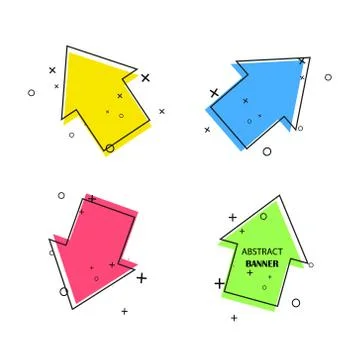 Geometric banners. Promo labels. Vector geometric shapes for advertising Stock Illustration
