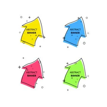 Geometric banners. Promo labels. Vector geometric shapes for advertising Stock Illustration