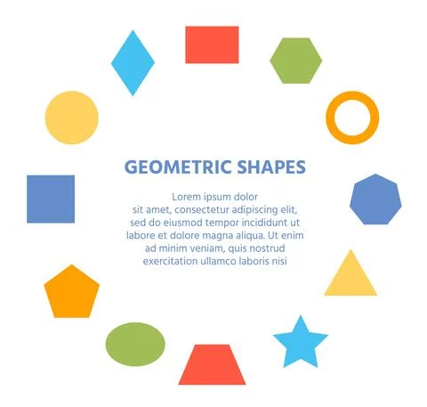 Geometric basic shape element figure circle banner Stock Illustration