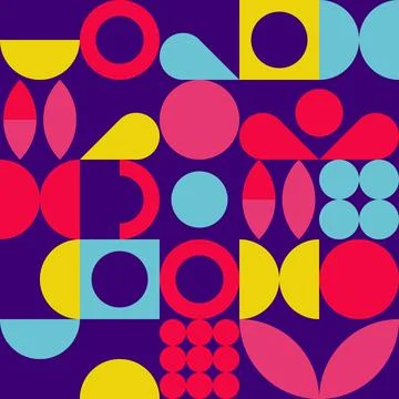 Geometric bauhaus pattern. Modern geometry figure, shape and elements. Scan.. イラスト素材