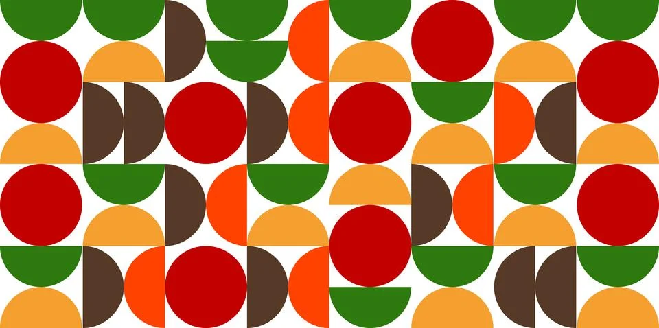Geometric Bauhaus Pattern Transparent Background Stock Illustration