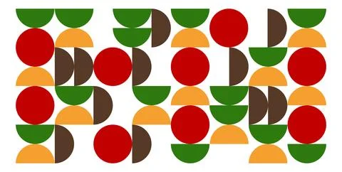 Geometric Bauhaus Pattern Transparent Background Stockillustratie