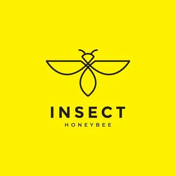 Geometric bee lines logo design Stock Illustration