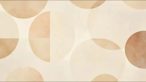 Geometric beige circles drifting across textured neutral background seamles.. Video stock 339791418