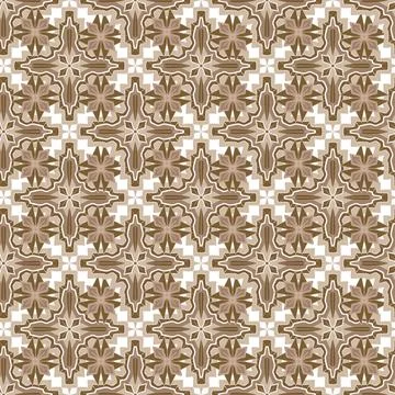 Geometric biege seamless pattern black on white background Stock Illustration