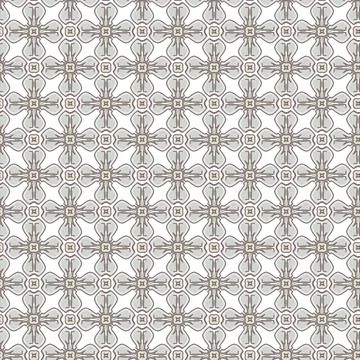Geometric biege seamless pattern black on white background Stock Illustration