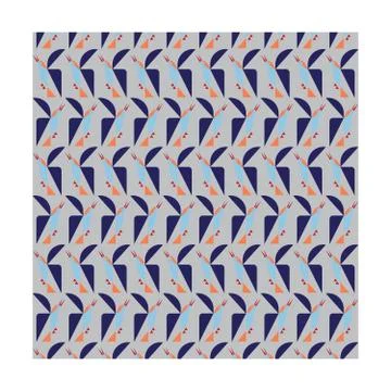 Geometric bird on grey background pattern seamless 스톡 일러스트