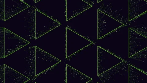 Geometric black and blue triangle pattern with diamond motif Stock Footage 255979789