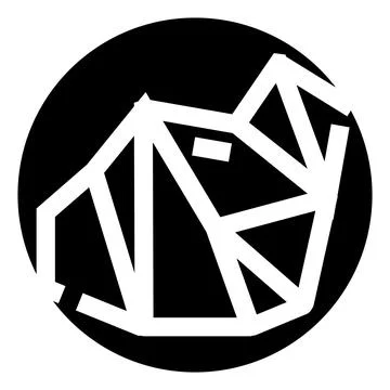 Geometric black and white bear head logo design Stock Illustration