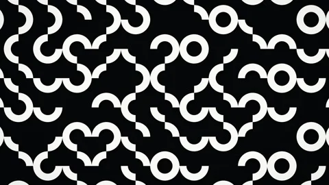Geometric black and white circle pattern Stock Footage 340333746