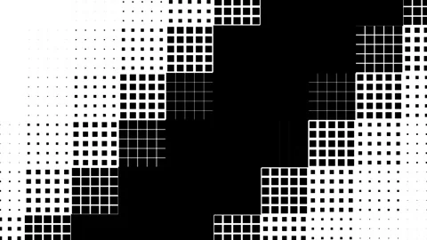 Geometric black and white grid with varied squares and rectangles Stock Footage 323435070