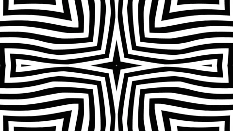 Geometric black and white pattern with op art aesthetic and symmetry in motio Stock Footage 319922335