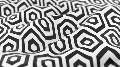 Geometric Black and White Pattern with 3D Optical Illusion Effect Stock Footage 341926038