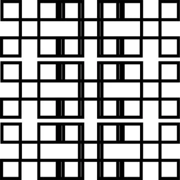 Geometric black and white pattern with rectangles and squares. Stockillustratie