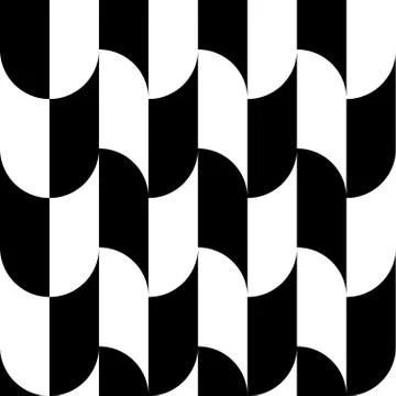 Geometric black and white pattern / background. Seamlessly repeatable. Stock Illustration