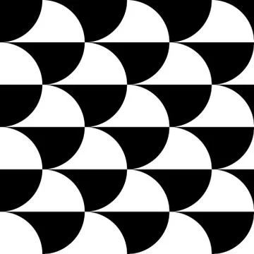 Geometric black and white pattern / background. Seamlessly repeatable. Stock Illustration
