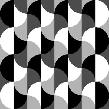 Geometric black and white pattern / background. Seamlessly repeatable. Stock Illustration