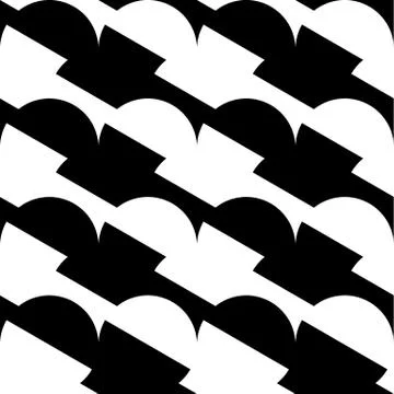 Geometric black and white pattern / background. Seamlessly repeatable. Stock Illustration