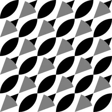 Geometric black and white pattern / background. Seamlessly repeatable. Stock Illustration