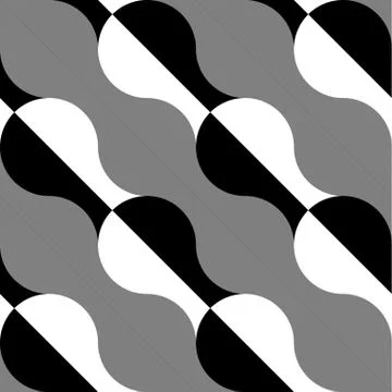 Geometric black and white pattern / background. Seamlessly repeatable. Stock Illustration