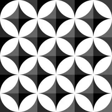 Geometric black and white pattern / background. Seamlessly repeatable. Stock Illustration
